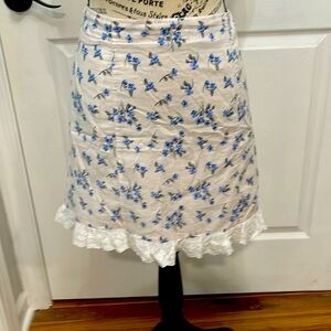 Off-white and blue floral skirt
